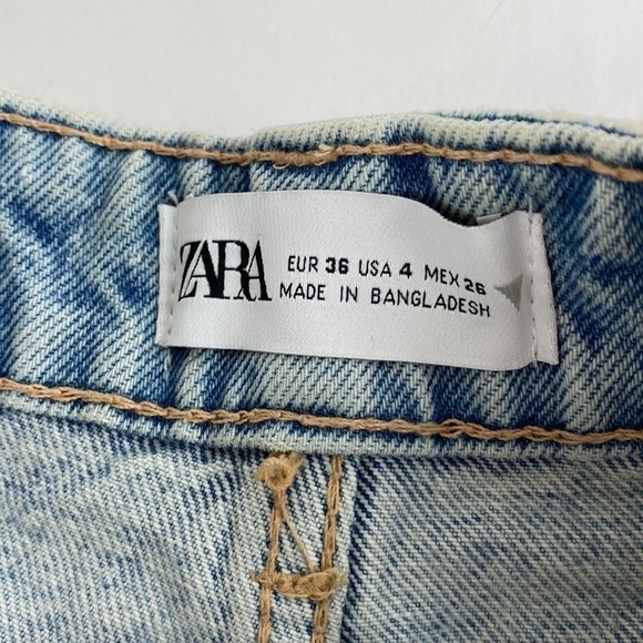 Light wash ripped mid rise button fly boyfriend raw hem denim jeans size 4 - Picture 4 of 11